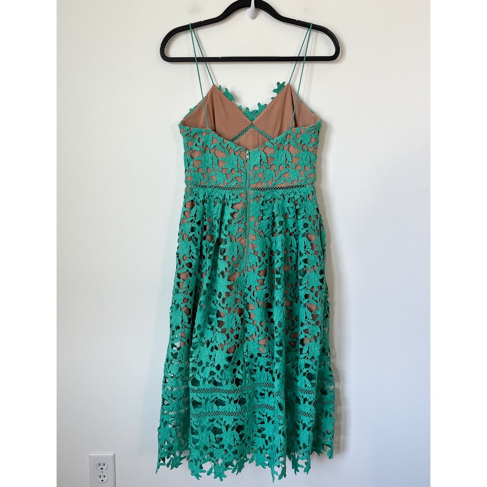 Self-Portrait Azaelea Midi Dress Spearmint Green Womens 6 - Picture 6 of 15